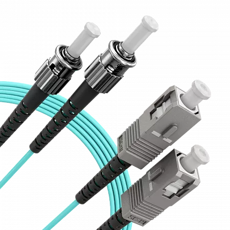 Шнур оптический переходной (патч-корд) LANMIR двойной многомодовый MM 50/125 OM3 SC/UPC-ST/UPC LSZH нг(А)-HF 10 м голубой