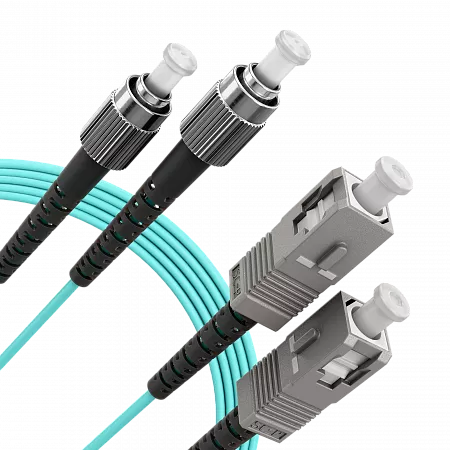 Шнур оптический переходной (патч-корд) LANMIR двойной многомодовый MM 50/125 OM3 SC/UPC-FC/UPC LSZH нг(А)-HF 10 м голубой