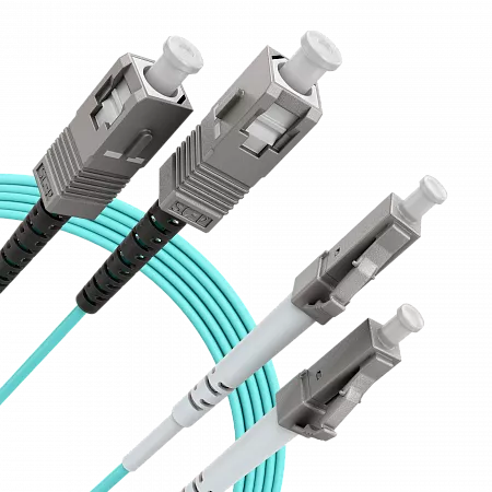 Шнур оптический переходной (патч-корд) LANMIR двойной многомодовый MM 50/125 OM3 LC/UPC-SC/UPC LSZH нг(А)-HF 10 м голубой
