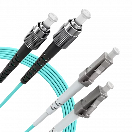 Шнур оптический переходной (патч-корд) LANMIR двойной многомодовый MM 50/125 OM3 LC/UPC-FC/UPC LSZH нг(А)-HF 10 м голубой